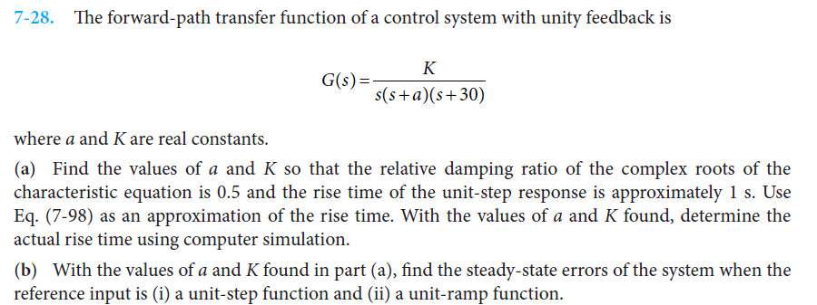 Solved The Forward-path Transfer Function Of A Control | Chegg.com