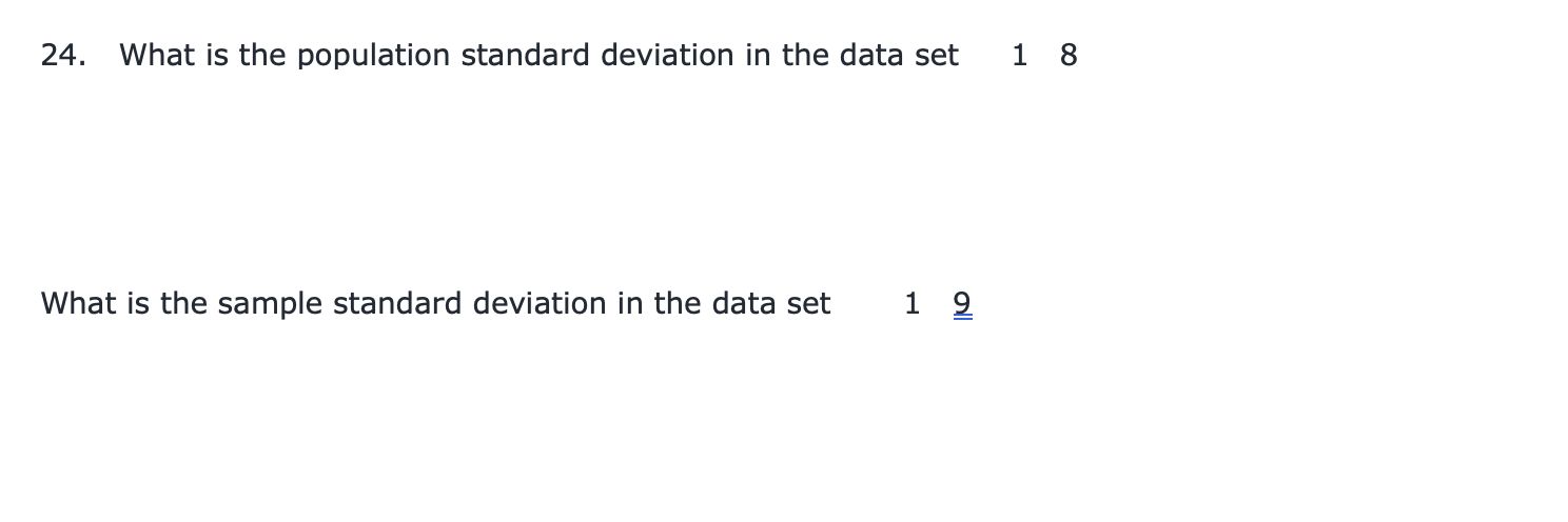 how do you find the population standard deviation of a data set