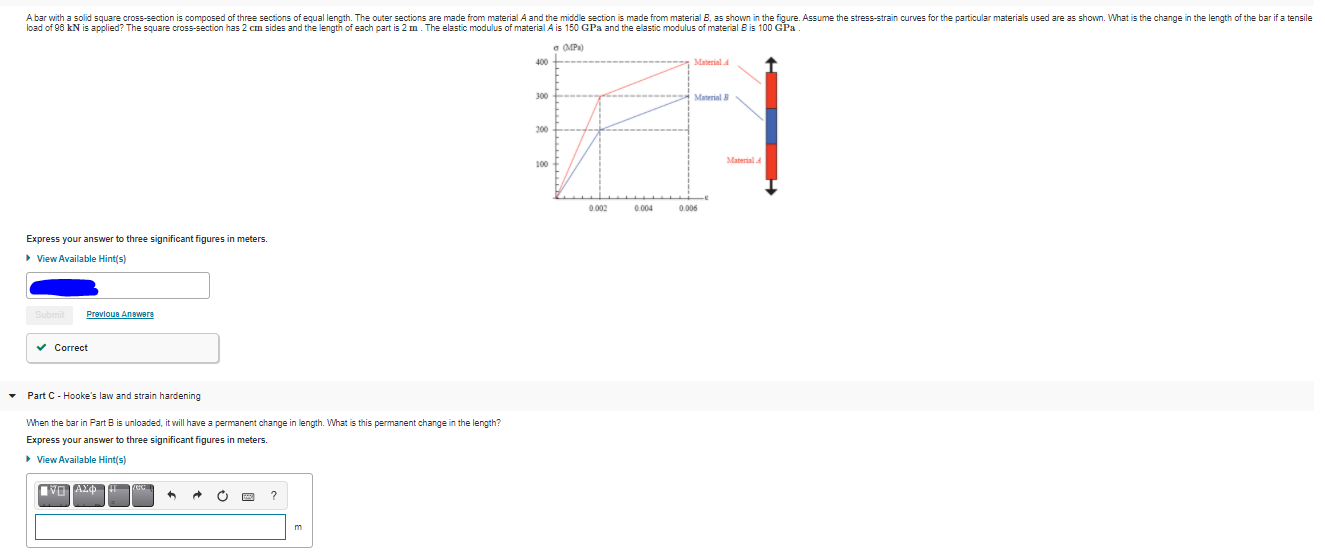 Solved A bar with a solid square cross-section is composed | Chegg.com