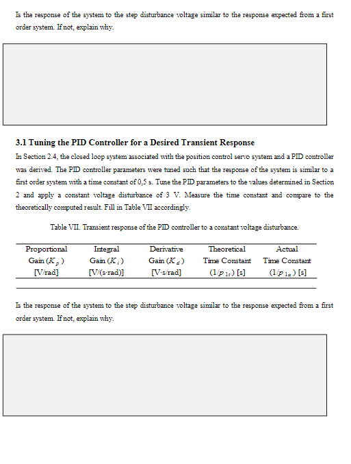 Pd Control Ramp Input 3.2 Response to a Ramp Reference Input with a PD | Chegg.com