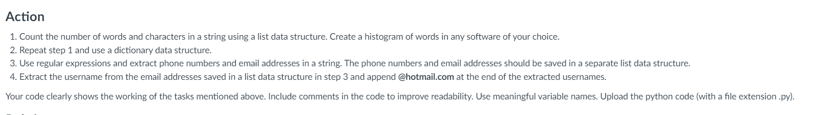 Solved Action 1. Count the number of words and characters in | Chegg.com