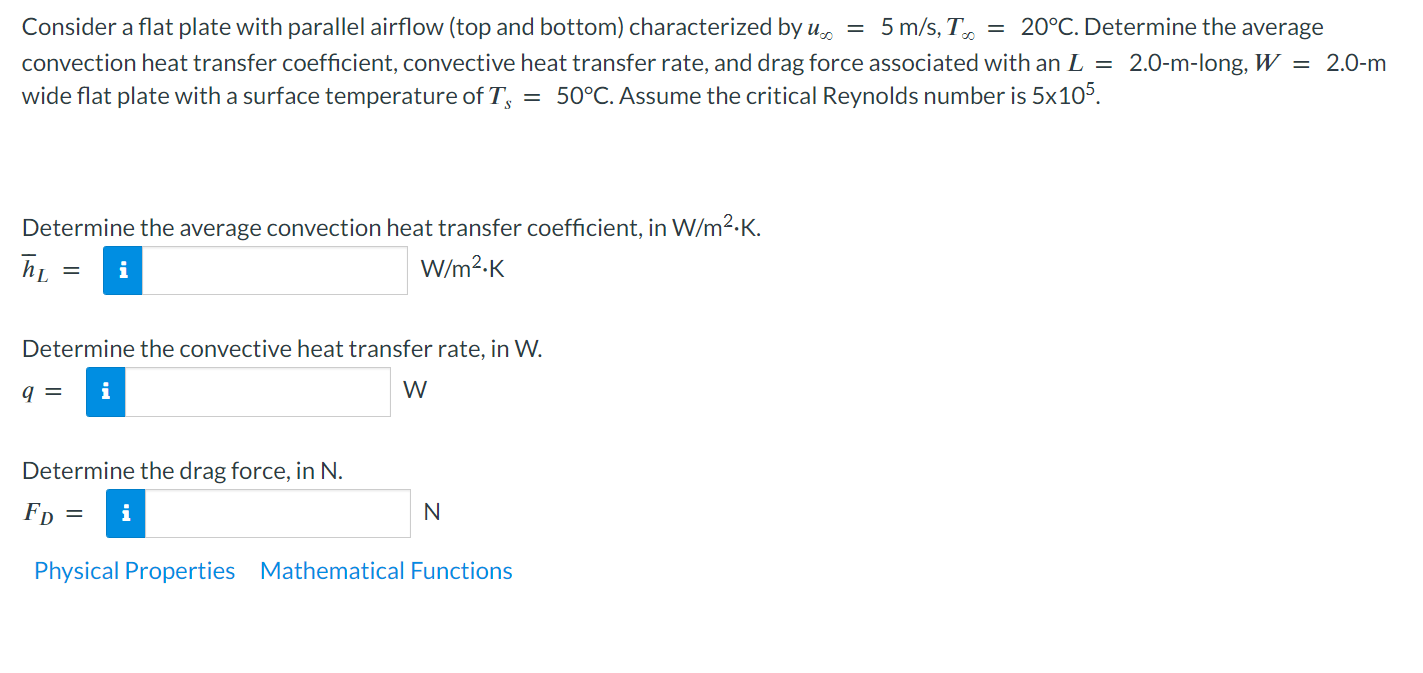 Solved Consider a flat plate with parallel airflow (top and | Chegg.com