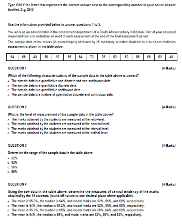 Solved Type ONLY the letter that represents the correst | Chegg.com