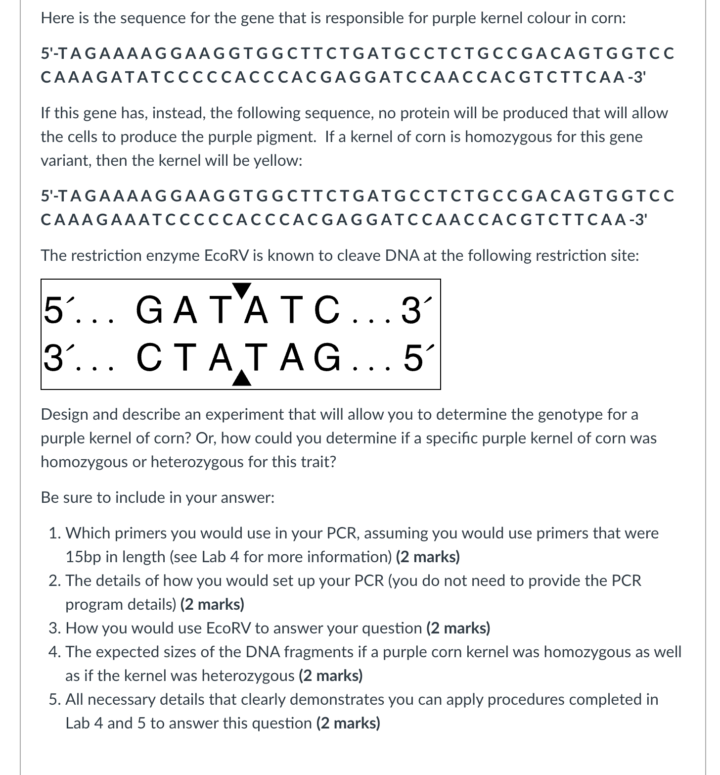 Solved 5'-TAGAAAAGGAAGGTGG CTTCTGATG C CTCTG C CGACAGTGGTC C | Chegg.com