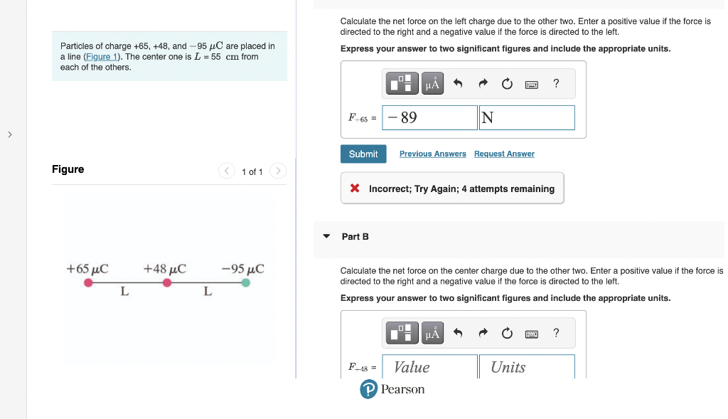 Solved Calculate the net force on the right charge due to | Chegg.com