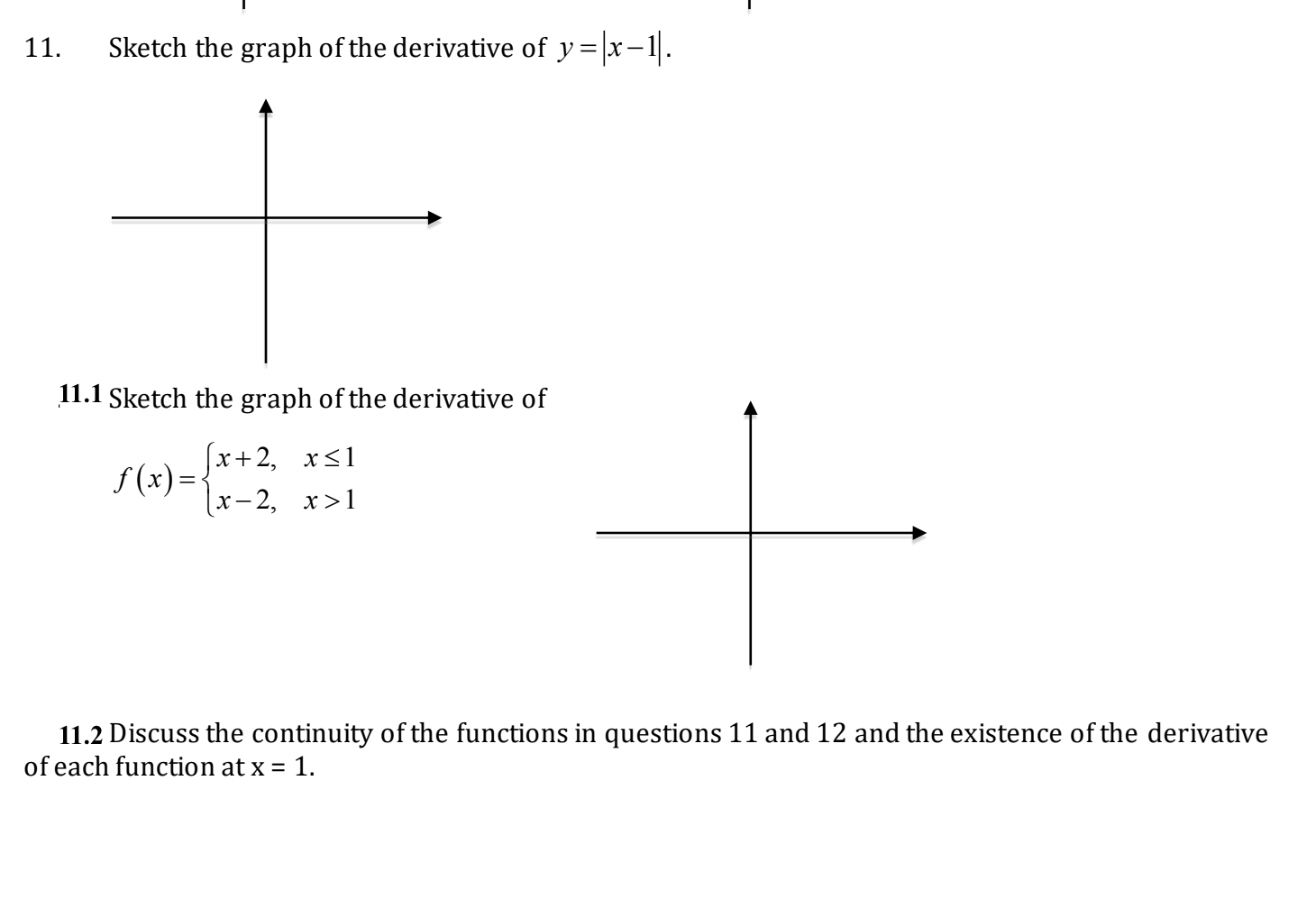 Solved 11 Sketch The Graph Of The Derivative Of Y X 1 Chegg Com