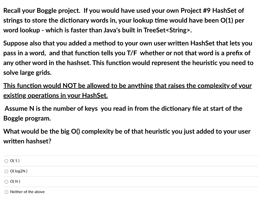 Solved Recall your Boggle project. If you would have used | Chegg.com