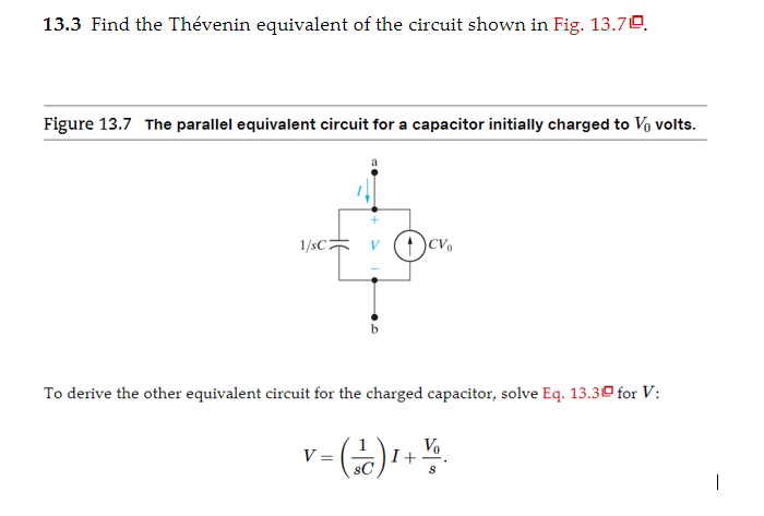 Solved 13.3 Find The Thévenin Equivalent Of The Circuit | Chegg.com