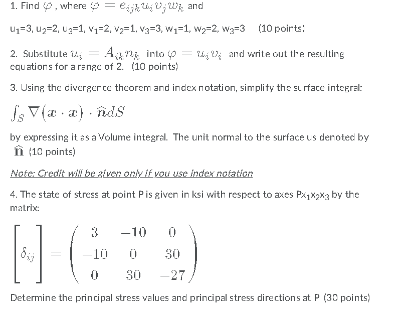 1 Find Where Y Eijk Ui Vj Wk And U1 3 U2 2 Chegg Com