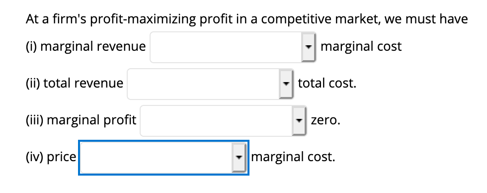 Solved At A Firm's Profit-maximizing Profit In A Competitive | Chegg.com