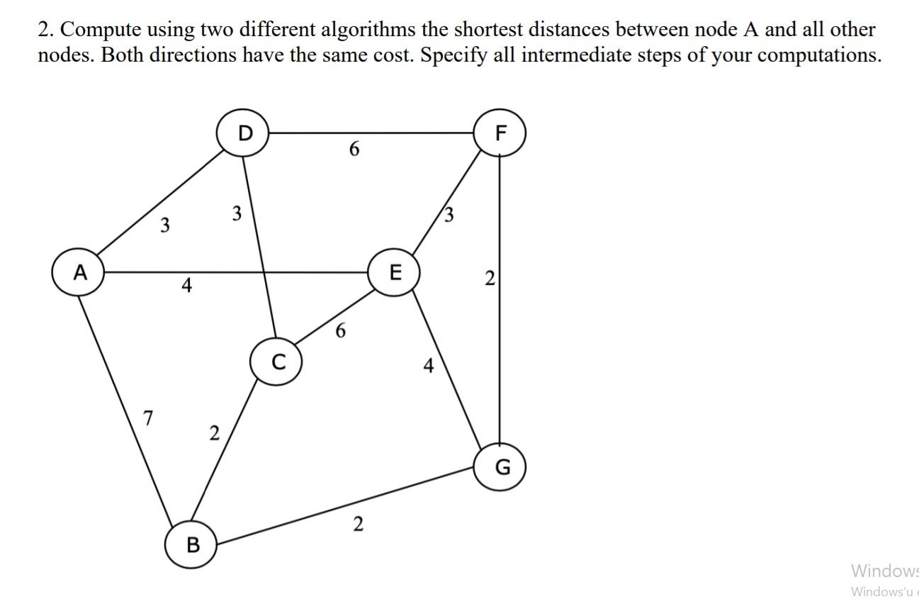 Solved 2. Compute using two different algorithms the | Chegg.com