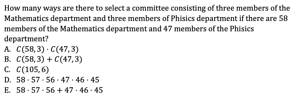 Solved How many ways are there to select a committee | Chegg.com