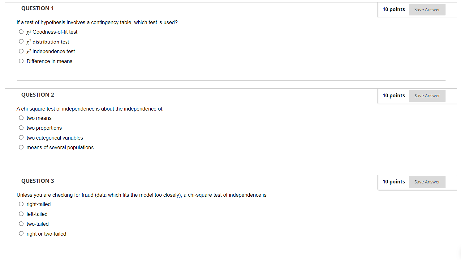 Solved If a test of hypothesis involves a contingency table, | Chegg.com