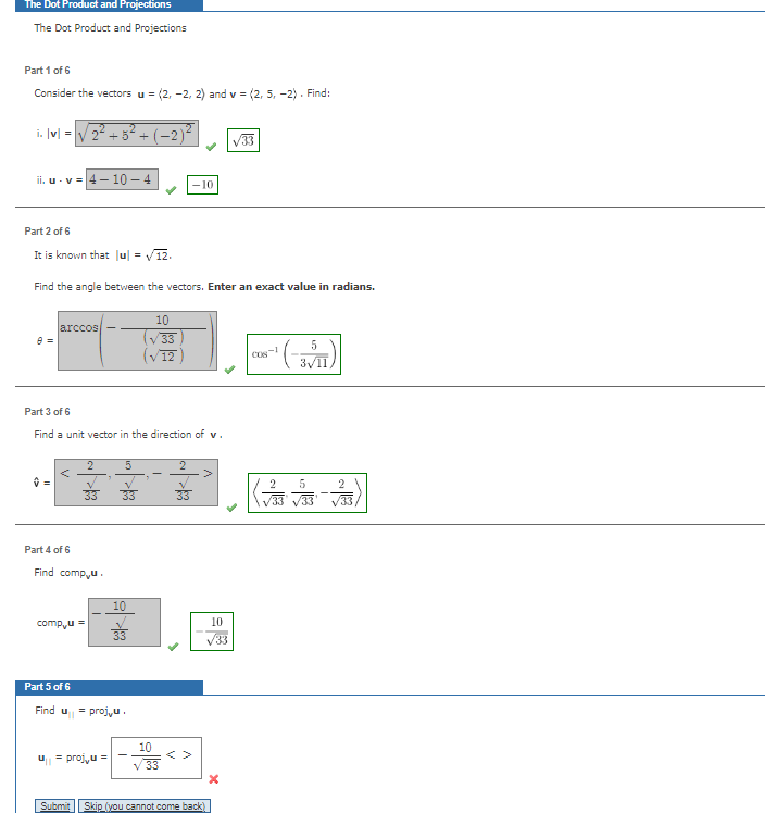 Solved Please solve completely The Dot Product and | Chegg.com