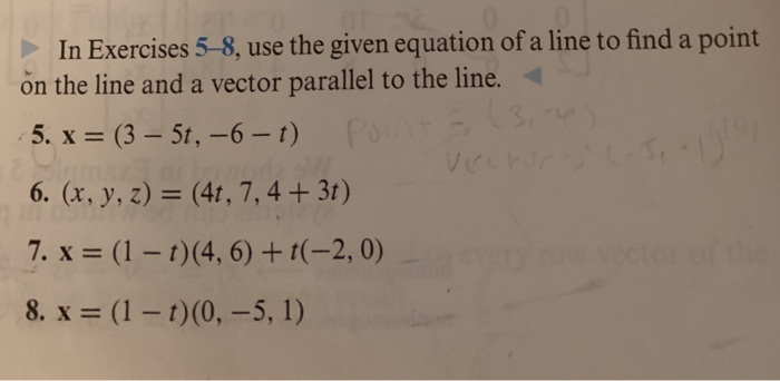 Solved In Exercises 5-8, use the given equation of a line to | Chegg.com