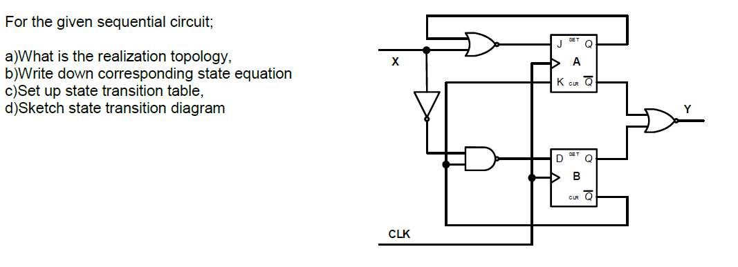 Solved For the given sequential circuit; a)What is the | Chegg.com