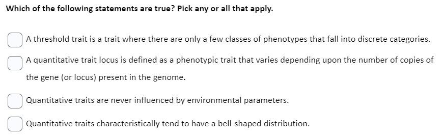 Solved Which of the following statements are true? Pick any | Chegg.com