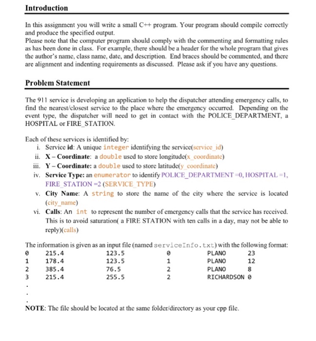 Solved Introduction is assignment you will write a small C++ | Chegg.com