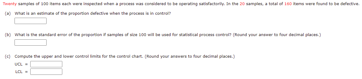 Solved Twenty samples of 100 items each were inspected when | Chegg.com