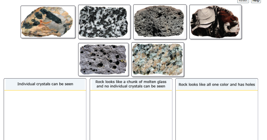 Solved Reset Individual crystals can be seen Rock looks like | Chegg.com