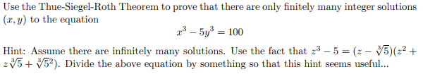 Use the Thue-Siegel-Roth Theorem to prove that there | Chegg.com