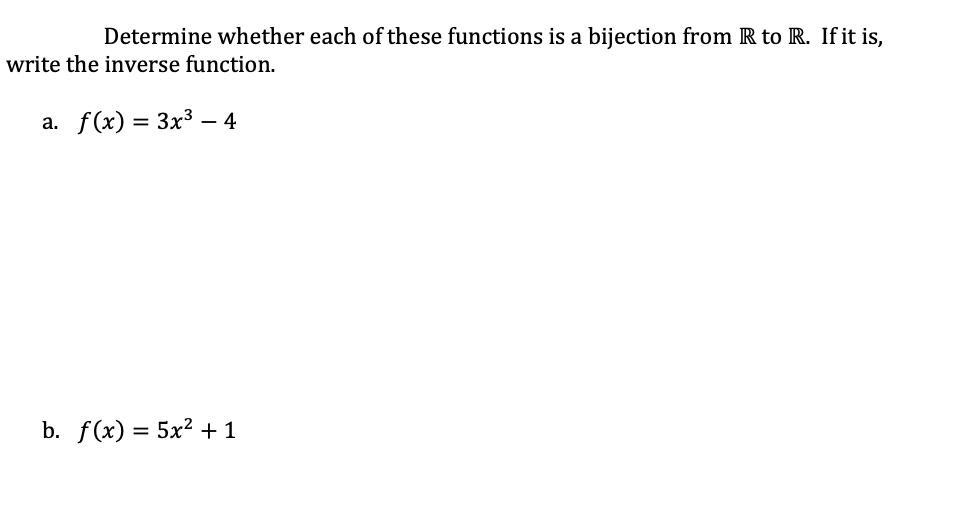 Solved Determine Whether Each Of These Functions Is A 4919