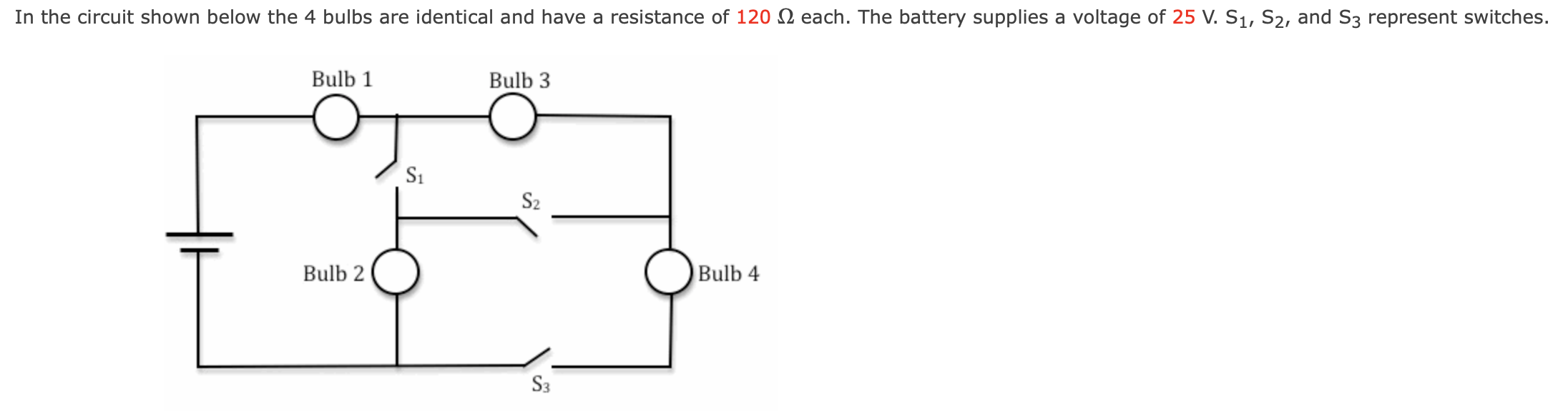 Solved In the circuit shown below the 4 bulbs are identical | Chegg.com