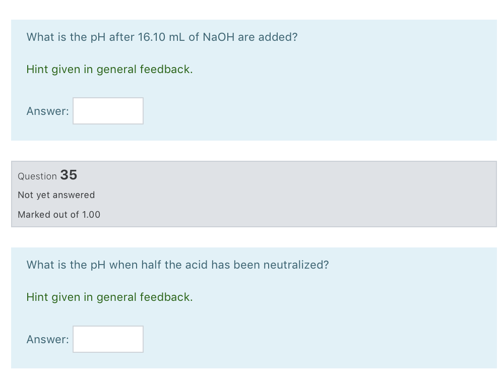 Solved Titration of a weak acid Calculate the pH during the | Chegg.com