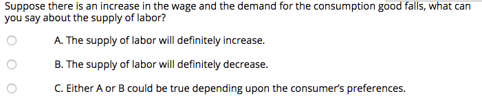 Solved Suppose there is an increase in the wage and the | Chegg.com