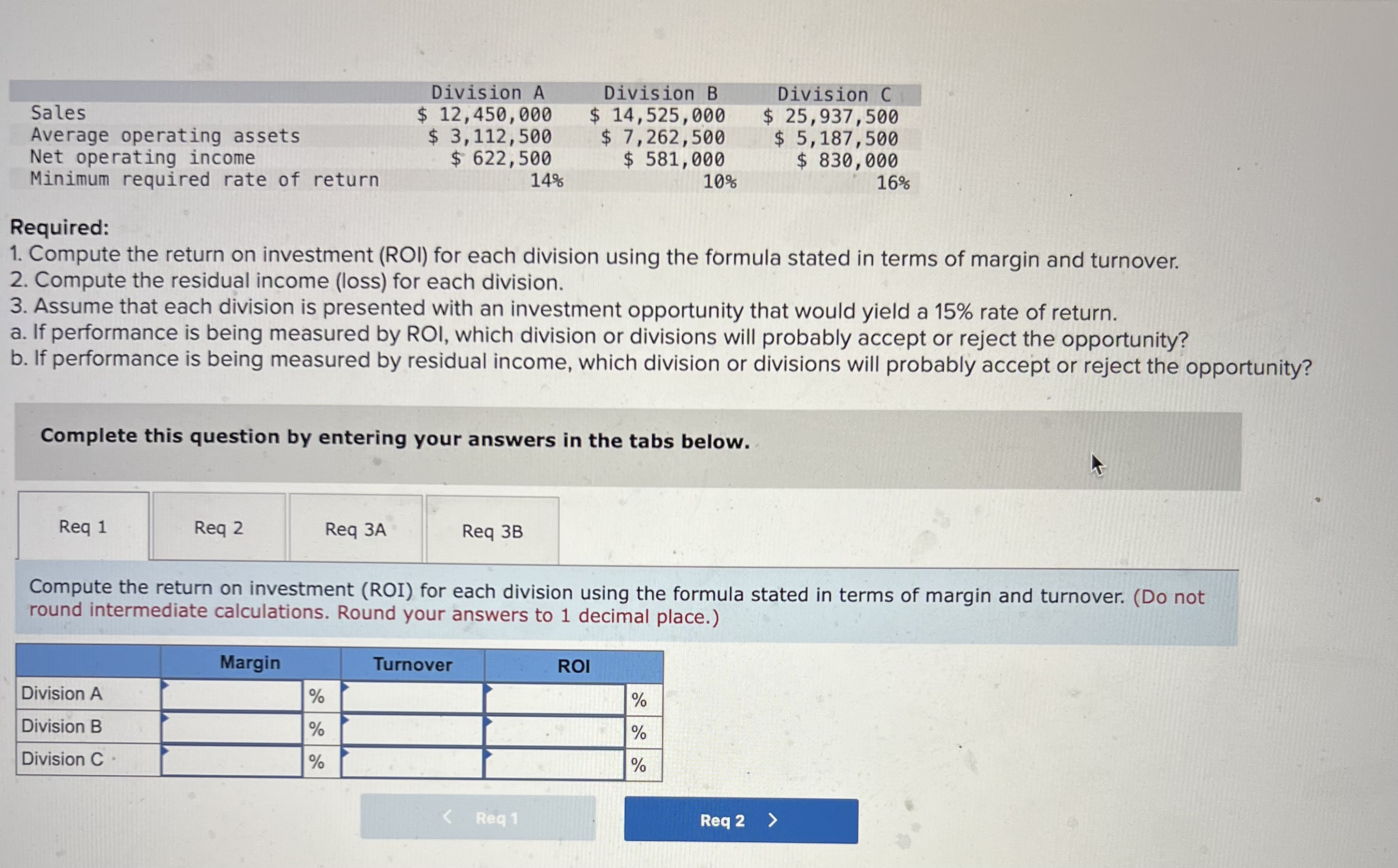 Solved Required: 1. Compute The Return On Investment (ROI) | Chegg.com