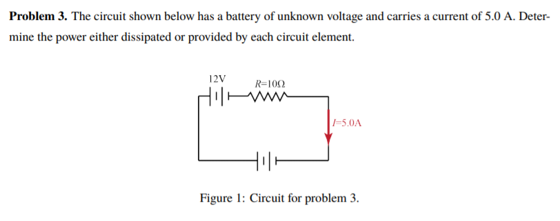 Solved Problem 3. The circuit shown below has a battery of | Chegg.com