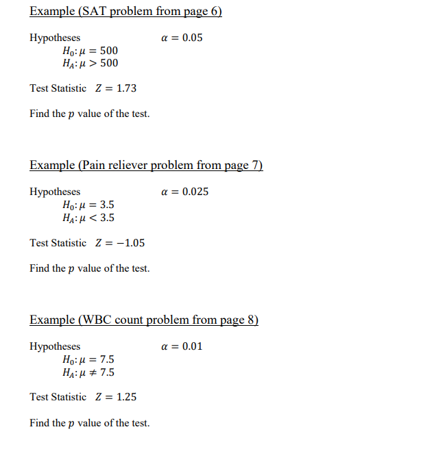 Solved Example (SAT problem from page 6) a = 0.05 Hypotheses | Chegg.com