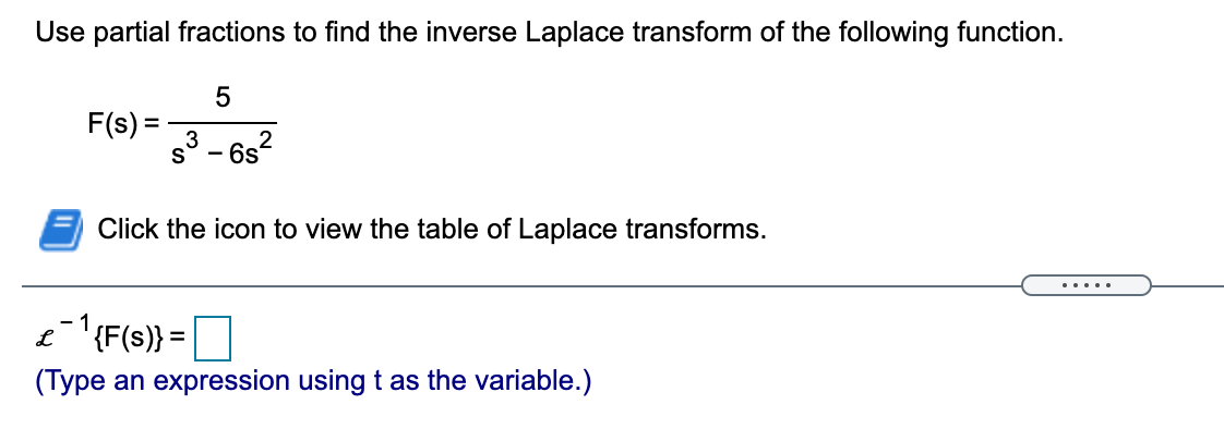 Solved Use partial fractions to find the inverse Laplace