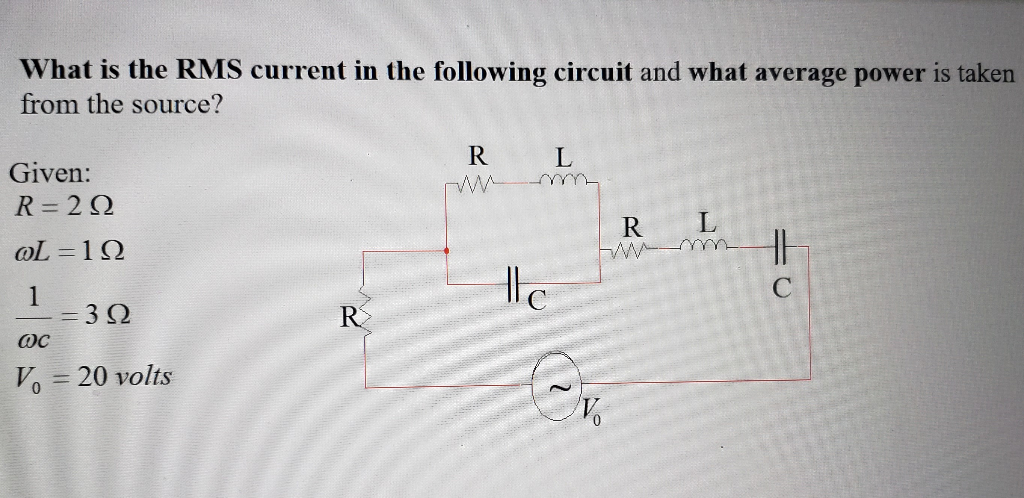 Solved What is the RMS current in the following circuit and | Chegg.com