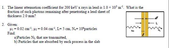 Solved 1. The linear attenuation coefficient for 200 keV x | Chegg.com