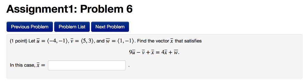 Solved Assignment1: Problem 6 Previous Problem Problem List | Chegg.com