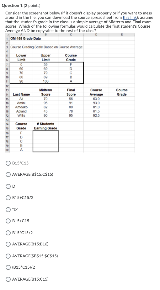 Solved Question 1 (2 points) Consider the screenshot below | Chegg.com