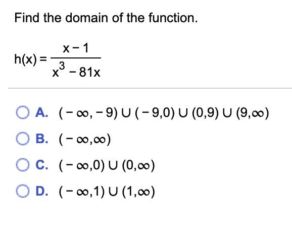 Solved Find The Domain Of The Function X 1 H X 3 X Chegg Com