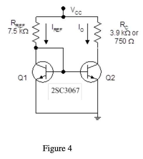 Solved For the standard current source in Figure 4, find VCC | Chegg.com