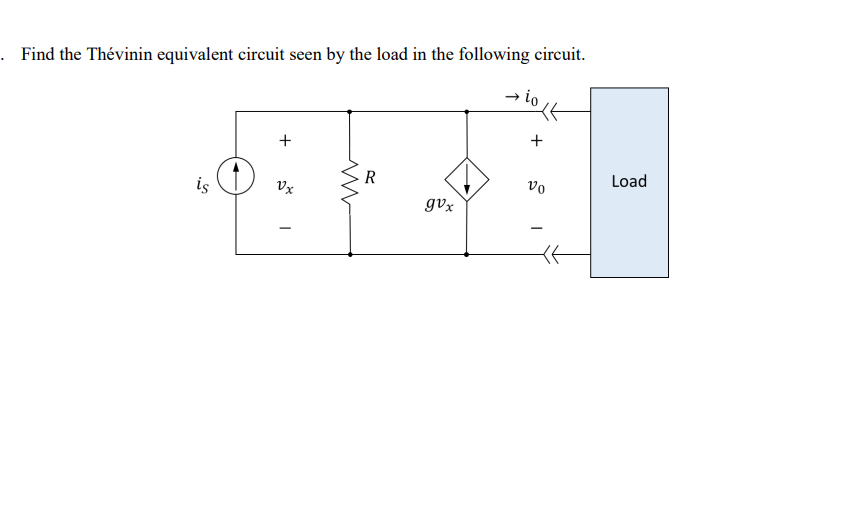 Solved Find the Thévinin equivalent circuit seen by the load | Chegg.com
