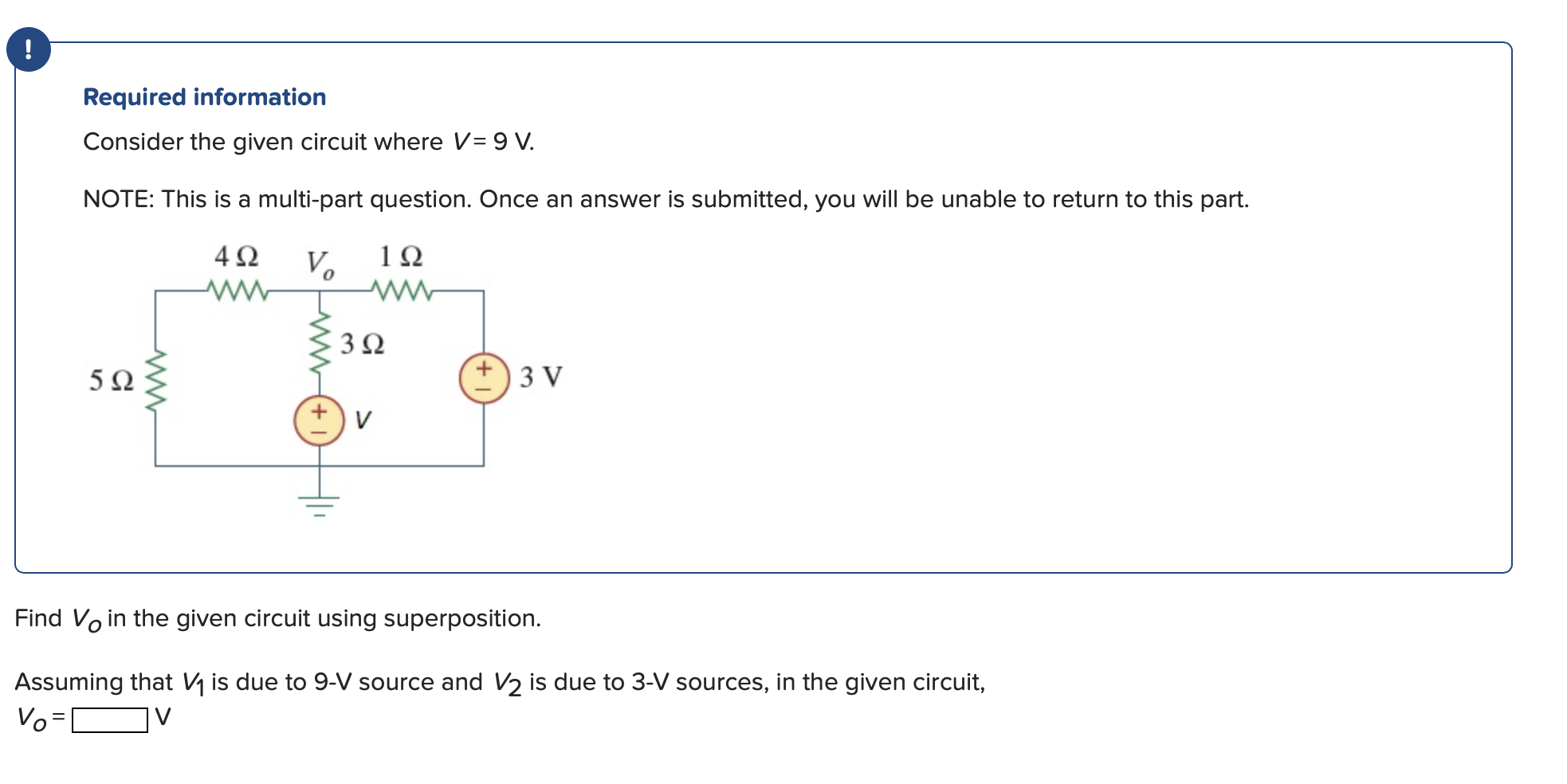 Solved ! Required information Consider the given circuit | Chegg.com