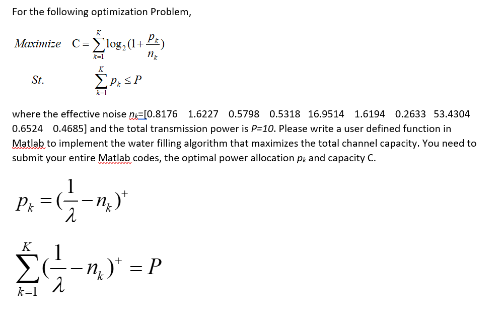 For the following optimization Problem, Maximize CPx) | Chegg.com