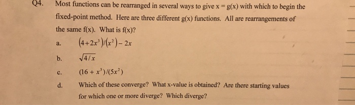 Solved 04. Most functions can be rearranged in several ways | Chegg.com