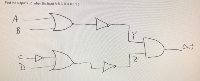 Solved Find the output Y Z when the input A B C D is 0010 | Chegg.com