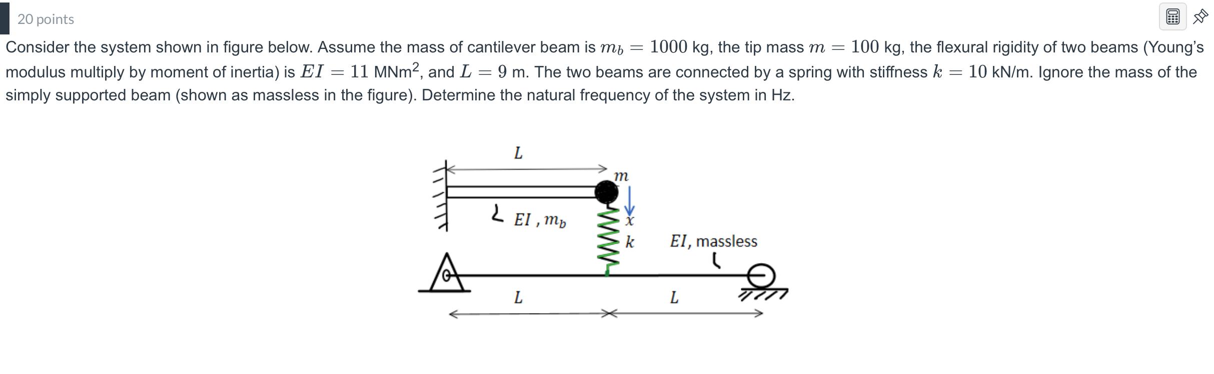 Solved 20 points Consider the system shown in figure below. | Chegg.com