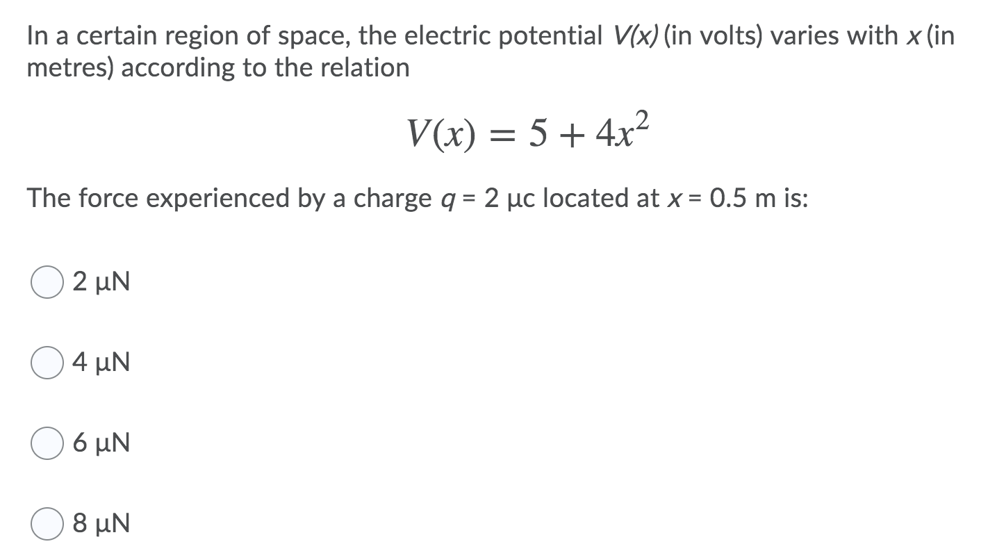 Solved In a certain region of space, the electric potential | Chegg.com
