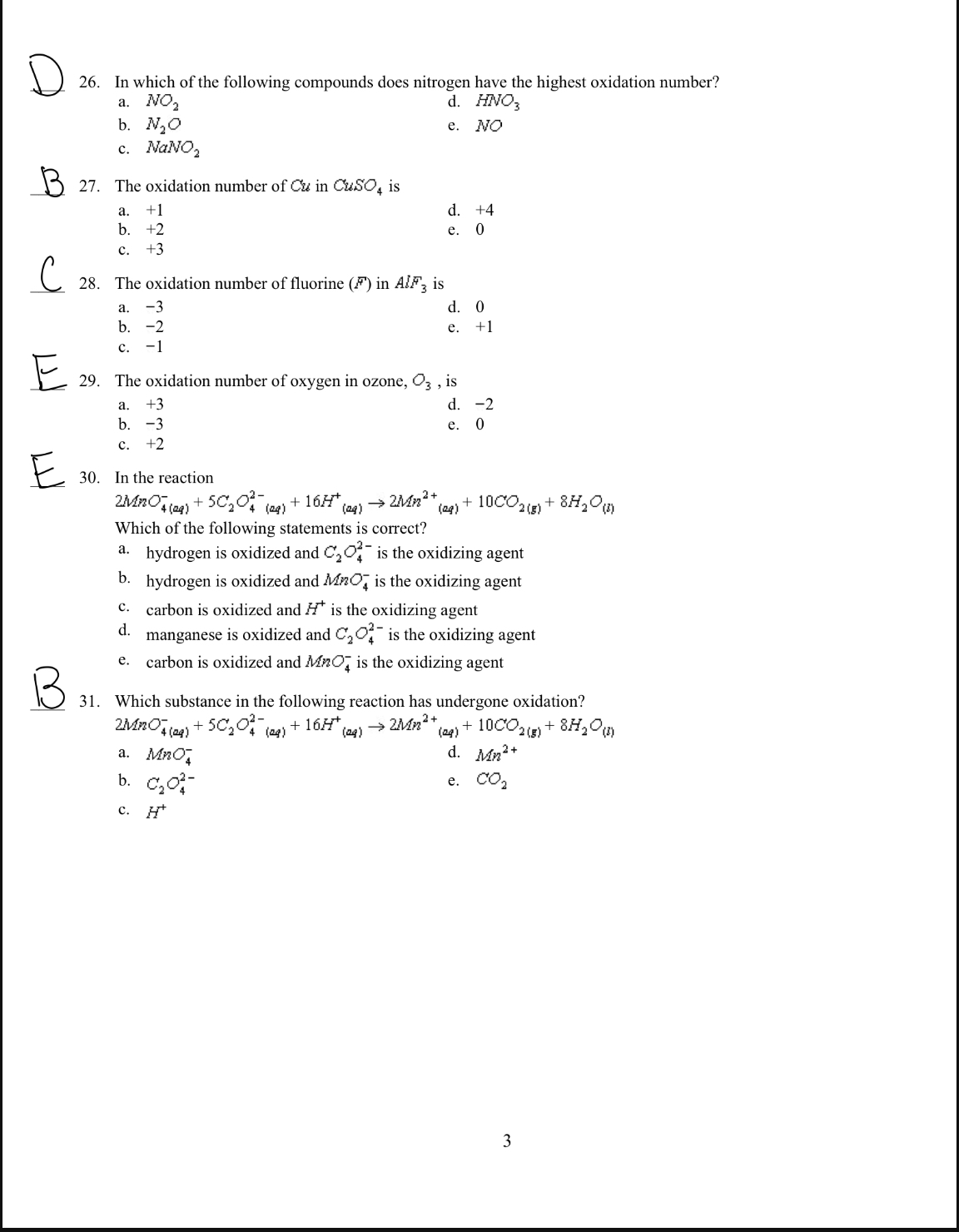 Solved In which of the following compounds does nitrogen | Chegg.com