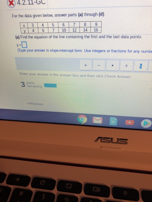 Solved 4.2.11-6c For the data given below, answer parts (a) | Chegg.com