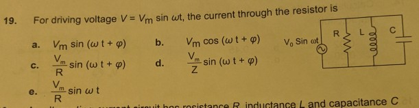 Solved 16 W The Rms Current From The Voltage Source Is A Chegg Com