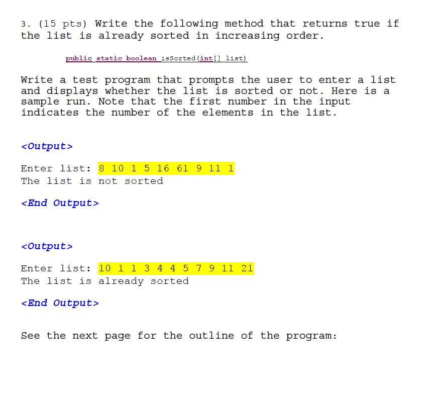 Solved 3. (15 pts) Write the following method that returns